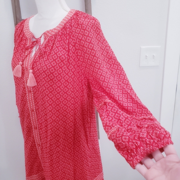 Vineyard Vines Tile Dress In Chelsea Geo Red Size Large - Picture 5 of 9